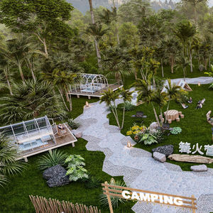 Glamping côtier Demi-dôme Verrière avec <span class=keywords><strong>toit</strong></span> motorisé Lumières LED déployables Ombrage pour les clients de l'hôtel au bord de la mer - Product Image 1