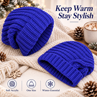 Bonnet en tricot épais et ample pour femme, style coréen, chaud et tendance, en acrylique, pour grandes têtes