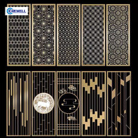 Offre Spéciale : Paravent d'Intérieur Fixe Contemporain en Métal Noir Creux Effet Satiné Chinois, Étanche, pour Décoration Intérieure
