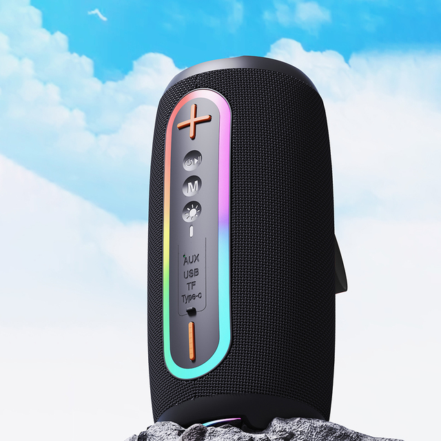 Certification Wireless Portable Subwoofer Outdoor Camping Rechargeable RGB Light Speaker Systems Support TF Card BT for Travel