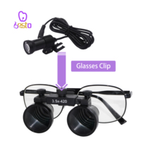 3.5X US Plug LED Metal Frame Magnifying Glasses Headlight Surgical Dentists Lamp Dental Loupes
