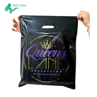 Sac de courses en plastique réutilisable avec poignées, impression de logo coloré personnalisé