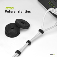 SAMDI Organisateur de câbles en nylon double face Dos à Dos Velcro Crochet et Boucle Attaches pour l'électronique