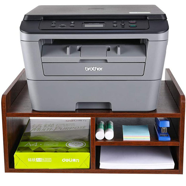 Factory Direct Sale 2-Tier Desk Organizer Wood Monitor Printer Stand with Storage for Home Office & School for Jewelry Display