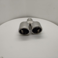 Silencieux d'échappement universel en acier inoxydable poli miroir à double embout pour voiture Modifier
