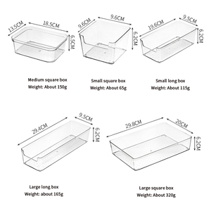 Plateaux de rangement pour réfrigérateur, organiseur de tiroir de réfrigérateur, support de rangement transparent en plastique pour garde-manger, accessoires de cuisine - Product Image 4
