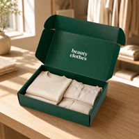 Boîtes d'emballage pour vêtements en carton ondulé E-flute, finition mate verte, conception OEM gratuite, impression personnalisée, boîtes d'expédition pour vêtements