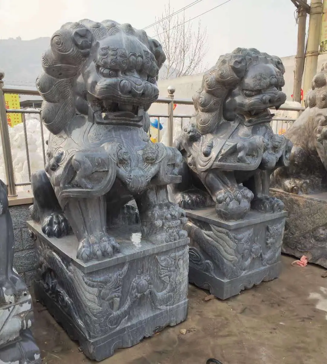पत्थर की मूर्तियों चीन प्राकृतिक पत्थर शेर मूर्तिकला उद्यान आउटडोर सजावट