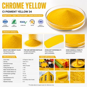 Chromate Pigment Yellow 34 CAS 1344-37-2 Medium Chrome Yellow for Plastic Rubber Paint - Product Image 3