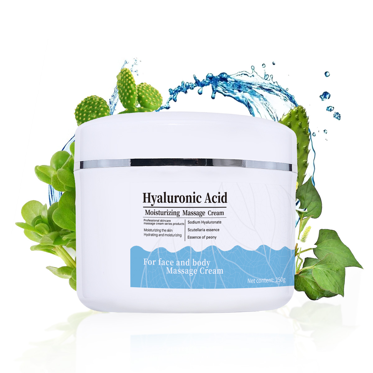 Crème de massage hydratante à l'acide hyaluronique 250g