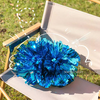 Pompom-pom-pom-pom-pom girl bleu royal bâton de pompon métallique de 6 pouces turquoise scintillant