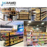 Étagères murales en bois pour magasin, nouvelle conception, équipement de supermarché, aménagement de boutique, vente directe d'usine JM