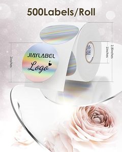 Tùy chỉnh kinh doanh Logo Holographic Bạc nhiệt máy in nhãn không thấm nước Vinyl lớp học giá nhãn đóng gói cho doanh nghiệp - Product Image 2