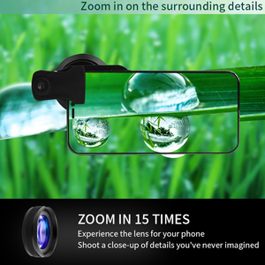 Objectif universel grand-angle macro 4K HD en verre optique avec <span class=keywords><strong>zoom</strong></span> 0,45X et clip de 37 mm pour téléphone portable, idéal pour la photographie de cils et de beauté des ongles - Product Image 5