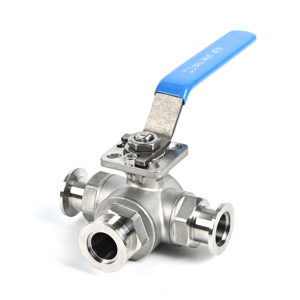 Valvola a Sfera Personalizzabile con Maniglia <span class=keywords><strong>KF</strong></span>/NW, Valvola a Sfera a 3 Vie in Acciaio Inox SS304 SS316L KF25/KF40/KF50 per Semiconduttori - Product Image 2