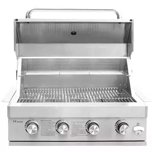 Barbecue intégré en acier inoxydable 304 - Barbecue moderne haut de gamme avec revêtement en poudre, charbon de bois, double combustible, fumoir <span class=keywords><strong>américain</strong></span> - Product Image 4