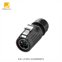 Connecteur de câblage aviation E-Weichat en plastique M28 IP68 étanche LP28 3/5 broches 16A 32A mâle/femelle avec bride