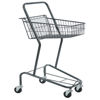 Chariot de courses à double pont, panier de courses en métal, vente en gros, 2 niveaux, 10 pièces