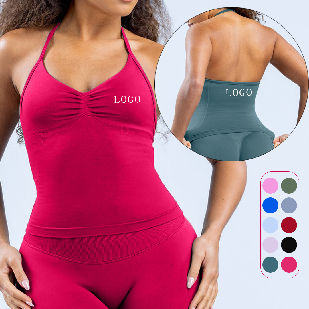 Yoga Vest Sports Backless Tank Top Yoga Clothing Women's Outdoor Fitness Sweat-Wicking Spandex/Nylon