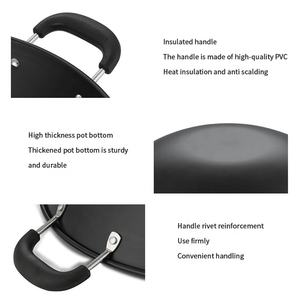 <span class=keywords><strong>Wok</strong></span> antiadhésif en gros d'usine Poêle à frire à deux poignées en bakélite Cuisinière à gaz <span class=keywords><strong>Wok</strong></span> à frire en fonte - Product Image 6