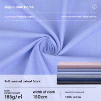 Kain Oxford Katun Herringbone Berat Sedang Tebal Berwarna Berkualitas Tinggi untuk Kemeja Kasual Anak Laki-Laki Lembut Anti-Kusut