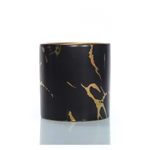 Vela de cerámica de colores con tapa de madera y Metal de bambú, alta calidad, directa de fábrica, 4/ 6/ 8/ 10/ 12 Oz