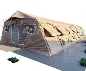High-quality Khaki 80 Sqm 30-40 <b>Man</b> Modular Frame Big Camping <b>2</b> Layers Desert Tactical Field <b>Tent</b> for Adverse Weather Conditions - Product Image 1