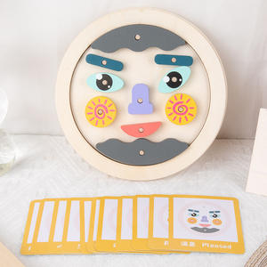 Puzzle in Legno con Espressioni Facciali Cambianti, Blocchi Educativi per lo Sviluppo <span class=keywords><strong>Sociale</strong></span> ed Emotivo dei Bambini - Product Image 2