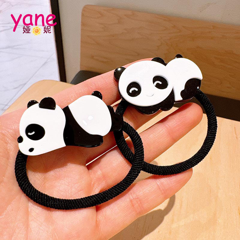 YANE Cute Cartoon Red Panda Scrunchie Sweet Style High Ponytail Head Rope Simple Everything Accessory for Hair Ties