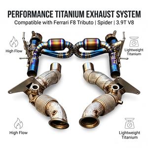 Système d'échappement Catback à soupapes en titane avec downpipe à isolation thermique Vortex pour Ferrari F8 Tributo Spider 3.9T V8 Racing Performance Ki - Product Image 1