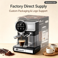 Máquina de Café Espresso Semiautomática Comercial de 20 Bares con Tanque de Leche Desmontable, Empaque con Logotipo Personalizado, Eficiente Energéticamente, para el Hogar