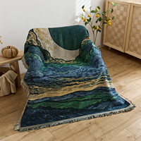 Jeté de canapé de haute qualité avec pompons, lavable, tapisserie murale décorative pour la maison