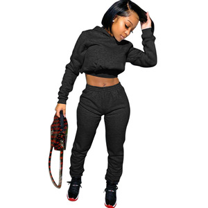Wholesale Women <strong>Clothing</strong> Winter Fall 2022 Women Clothes 2 Piece Hoodie Set Tracksuit Jogger Sweatsuit Sweatpants and Hoodie Set - Product Image 2