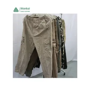 CwanCkai Fashion Quality New Colourful Cargo Men Pants Used, Good Price Bale Supplier Men Second Hand Cargo Pants Bulk