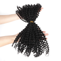 Precio de fábrica al por mayor SDD Raw Indian Boho Hair 18 "Boho trenzas cabello humano rizado profundo rizado cabello humano a granel para trenzar