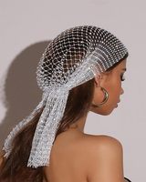 Élégant Voile de Mariée en Maille Ornée de Strass Scintillants pour Festivals et Mariages – Voile de Cheveux Bling-Bling