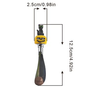 Halloween Pumpkin Head Butter Knife With Resin Cat And Spider Candle Holder Indoor Decoration - Product Image 4