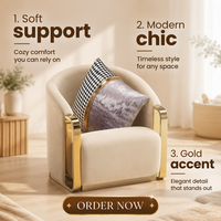 Moderner Luxus Goldener Metallrahmen Kugelsessel Akzent-Sofa Drehbarer Sessel Wohnzimmer Schlafzimmer Esszimmer Möbel Hochwertiger Stoff