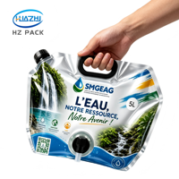 Pochette de camping personnalisée imprimée pour l'extérieur, 1L-12L, sans BPA, portable, pliable, réutilisable, pour randonnée, eau minérale, bière, avec valve anti-fuite