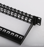 Jaringan Ethernet 1U 48port UTP FTP rak Panel Patch kosong terpasang konektor RJ45 19 inci Cat5e Cat6 Cat6A Panel Patch kabel