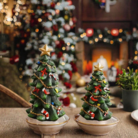10cm 13,5cm Harz-Kleiner Weihnachtsbaum Tischdekoration-Set mit Verzierungen