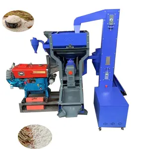 Home use 4 in 1Combine Dieseal Engine Rice Mill Machine With Separator Vibrating Rice Huller Hulling Machine