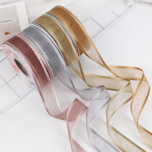Nine-Colored Ribbon Chiffon Ribbon Spool 25mm Solid Color Polyester Gift Decorations Cake Flower Packaging - Product Image 2