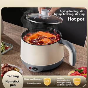 Marmite électrique multifonctionnelle pour dortoir, capacité de 1,8 L, ensemble de marmites avec cuiseur vapeur, revêtement antiadhésif, légère, pour usage domestique - Product Image 6