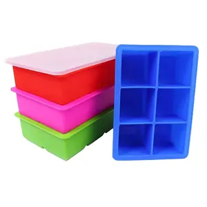 Cajas de silicona de alta calidad para alimentos, cubitos de hielo con tapa, bandeja de silicona, fabricante de cubitos de hielo, Genie