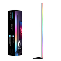 Lampe d'angle au sol à LED alimentée par USB 5V avec contrôle par application de rythme musical pour une lumière ambiante multicolore