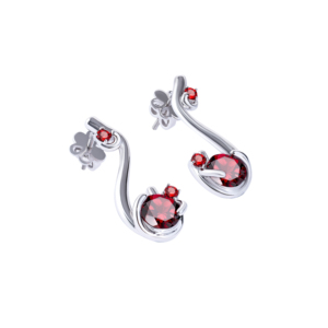 BeGems Power of Heart 14K/18K oro blanco italiano granate joyería de lujo pendientes para mujer - Product Image 3