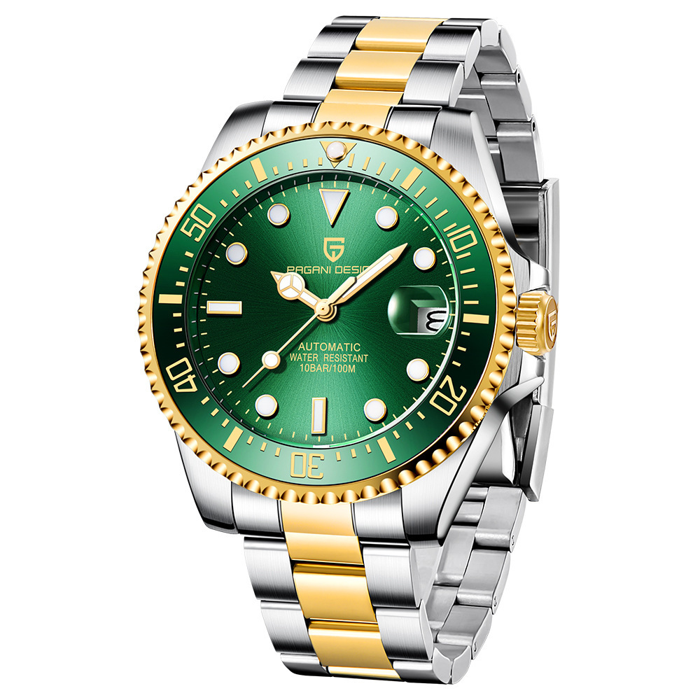 Two-tone shell with green steel strip