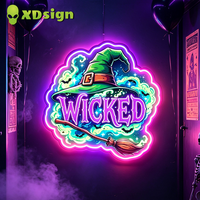 Décoration Personnalisée pour Halloween : Sorcière Maléfique en Acrylique Imprimé UV, Résolution 4K, Étanche, Publicitaire, pour Bar, Fête, Maison