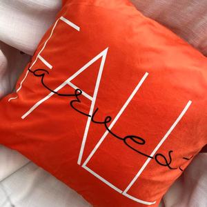 Pillowcase 100% Poly Dutch Velvet Halloween Orange <strong>letters</strong> Print Home Decor Sofa <strong>Cushion</strong> Cover - Product Image 3